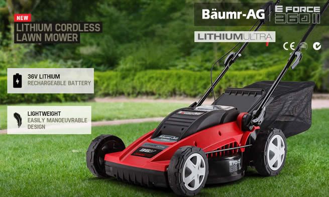 baumr ag e force 360ii lithium cordless lawn mower review
