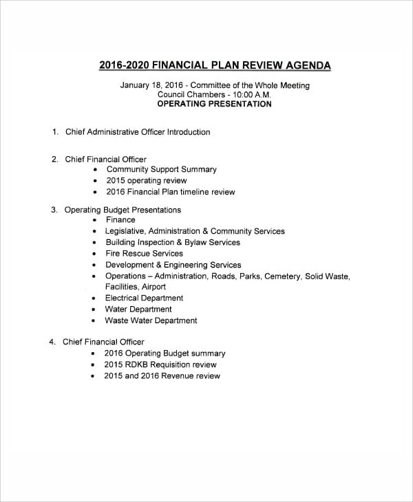 financial planning annual review template